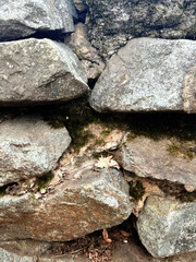 Texture of old stone brick wall in city