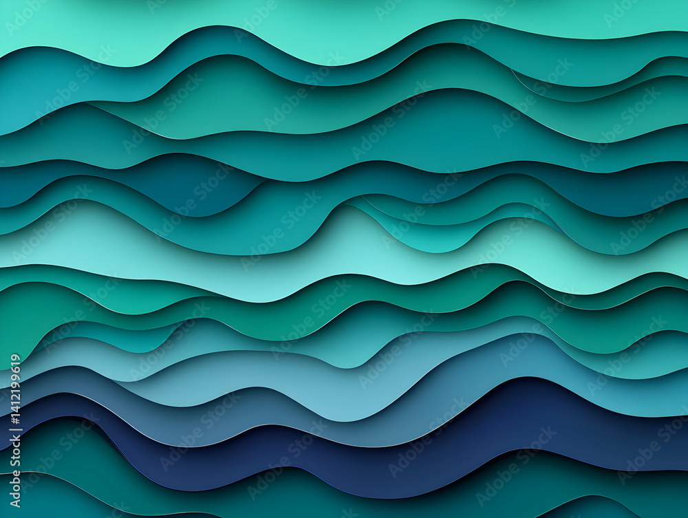 Poster abstract layered wave pattern design