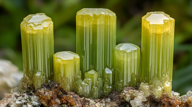 Closeup Fluorescent Adamite Crystals