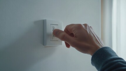 Electrician installing a new light switch on the wall. Featuring home electrical systems and upgrades