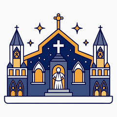 midnight mass no text creative vector design