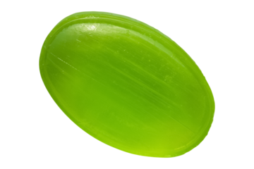 Green lollipop candy. Isolation on transparent background.