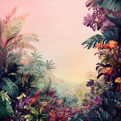 Jungle adventure exploration lush tropical forest digital art vibrant environment close-up view nature's beauty
