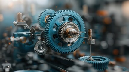 Interconnected gears, complex machinery