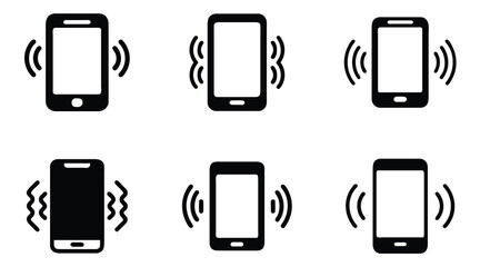 Vibrating Phone Icon Set | Smartphone Ringing and Notification Symbol