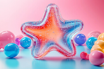 Abstract curved elements, 3d render made generative AI