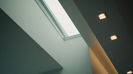 Obraz premium Electrician installing recessed lighting in a modern home ceiling. Featuring precision and style