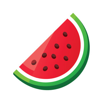 recommend clip art: Watermelon slice icon silhouette vector with white background