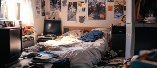 Messy Teenager's Bedroom: A Sunlit Morning