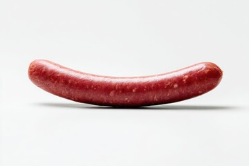 Chorizo sausage perfection in elegant minimalist food presentation against plain backdrop studio shot