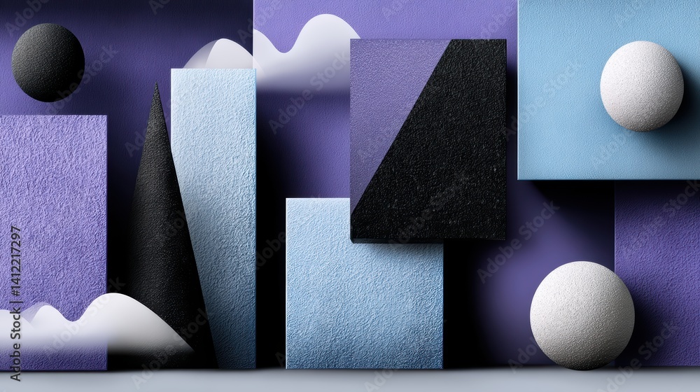 Poster a comprehensive collection of shapes and sizes, an abstract visual representation