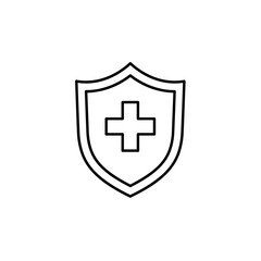 Obraz premium Medical shield protection line icon