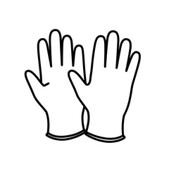 Obraz premium Medical protective gloves line icon