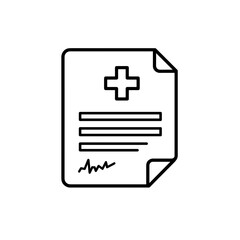 Obraz premium Medical document with cross line icon