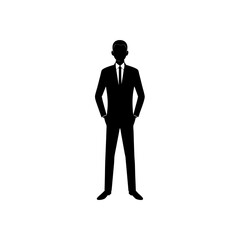 businessman silhouette isolated on white