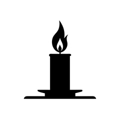 burning candle on a white background