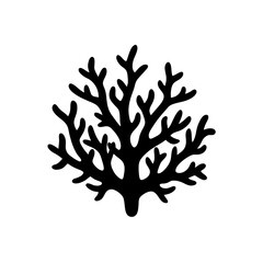 vector tree silhouette with leaves