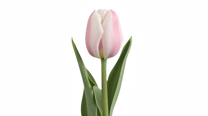 Fototapeta premium a single tulip with a pink stem against a on a transparent background, PNG image, PNG file, Generative art.