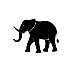elephant silhouette isolated on white