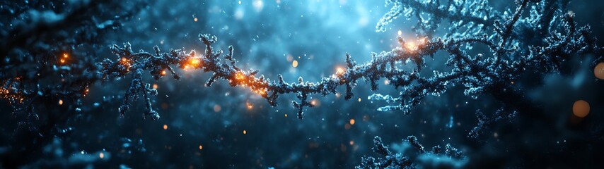 Winter Branches Glowing Lights