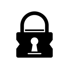 vector lock icon on black background