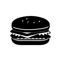 hamburger on white background