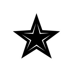 silver star on black background