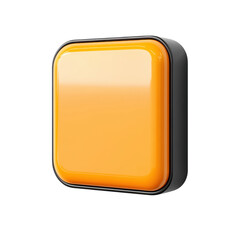 Obraz premium Bright yellow button action digital design graphic environment modern. Isolated on transparent background, png.