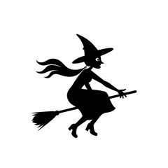 witch flying on a broom