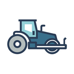 Steamroller Construction Equipment Icon Design