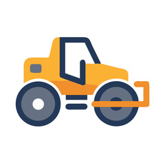 Steamroller Construction Equipment Icon Design