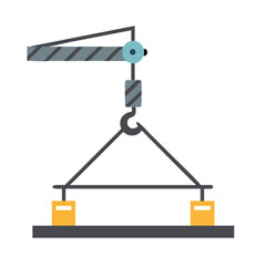 Steel Beam Crane Hoist Lifting Icon Design