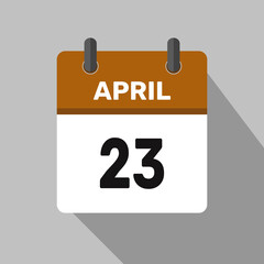 23 april calendar icon vector month date number illustration design