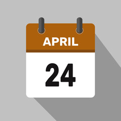 24 april calendar icon vector month date number illustration design