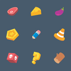 game icon set in isolated background
