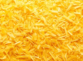 Fototapeta premium Shredded cheese, with the texture of yellow, shredded cheese