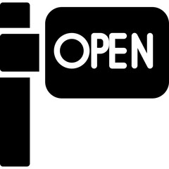 Open Sign Glyph Icon