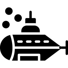 Submarine Glyph Icon