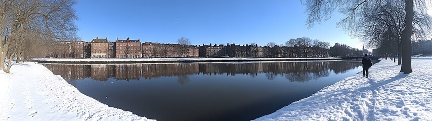 Winter Canal Walkway