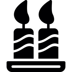 Fototapeta premium Candle Glyph Icon