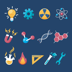 Obraz premium Science Icon Set in isolated background