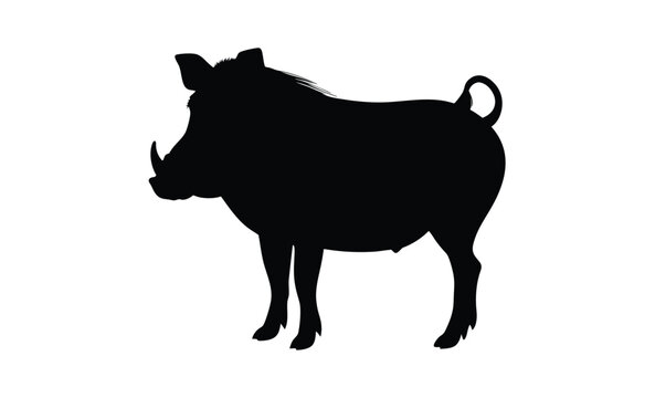 recommend clip art: Warthog silhouette, Wild pig vector, African animal icon, Warthog graphic illustration
