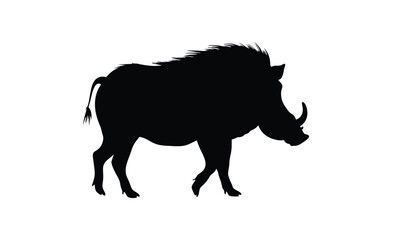 Fototapeta premium Warthog silhouette, Wild pig vector, African animal icon, Warthog graphic illustration