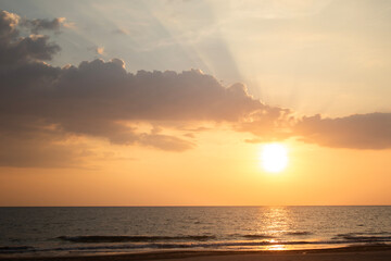 The evening sunset is about to set.