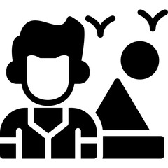 Hiking Glyph Icon