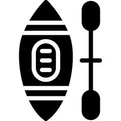 River Rafting Glyph Icon