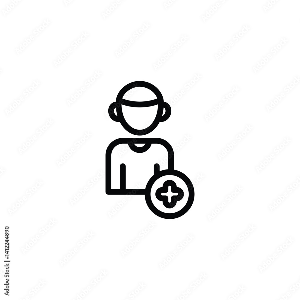 Poster adding user account icon - profile with plus symbol