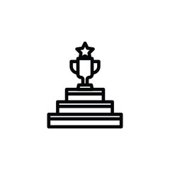 Trophy on a Podium Simple Vector Icon Design