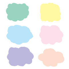 set of colorful speech bubbles