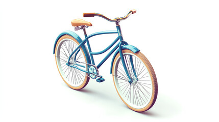 classic bike with beautiful color, white background